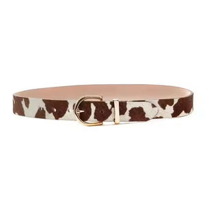 2026 Handcrafted <b>Tan</b> Cowhide Leather <b>Belt</b> Top Grain Genuine Leather Cowboy <b>Belt</b> with Copper Buckle High Quality - Product Image 4