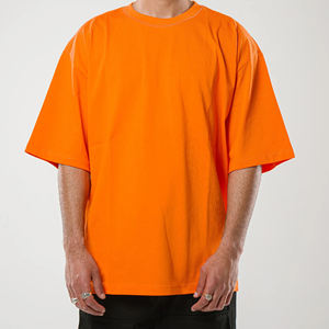 100% coton 180 GSM grande taille hommes imprimé respirant été T-Shirt surdimensionné à manches courtes col rond extérieur décontracté longue longueur - Product Image 1