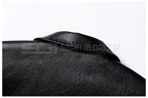 Nueva chaqueta de cuero de Estilo Vintage para hombre de la mejor venta hecha a medida con cuello levantado y tela vaquera teñida lisa - Product Image 3