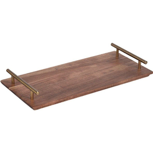 Bandeja de Madera Marrón de Alta Calidad, Utensilios de Cocina Decorativos de Madera de Acacia, Textura de Grano de Madera Natural, Plato Decorativo para el Hogar - Product Image 3