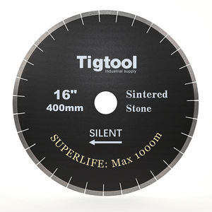 16"/400mm Dekton/Porcelain/Sintered Stone Silent Blade <strong>Superlife</strong> Max 1000m Chip-Free 45&deg; Miter Cutting Tigtool - Product Image 1
