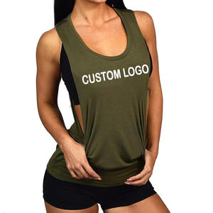 2025 Custom <b>Ladies</b> Gym Workout Fitness Tank Top New Year Stringer Vest Singlet Active Yoga Outer Wear Cotton Filling Material - Product Image 4