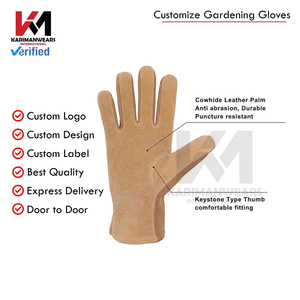 Guantes de Jardín de Cuero con Estampado Floral, la Más Alta Calidad, Tamaño y Color Personalizables, Diseño Único, por KARIMAN MANUFACTURING - Product Image 6