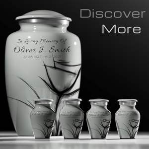 Urnas personalizadas para cenizas humanas, urna funeraria de cremación para cenizas para mujeres y hombres, urna decorativa elegante Rosa gris, tamaño personalizado - Product Image 4