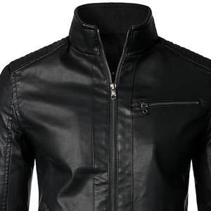 Veste d'hiver en cuir PU pour homme, sur mesure, noire et marron, coupe classique, taille personnalisée, séchage rapide, logo frontal, col montant – Grande Vente - Product Image 5