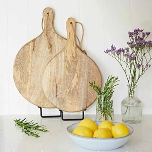 Tabla de Cortar Redonda de Madera de Mango Hecha a Mano al por Mayor - Tabla de Quesos - Product Image 4