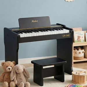 Piano numérique pour enfants en bois Midex CP-360BK - 37 touches, toucher réaliste et design authentique, tabouret inclus - Noir - Product Image 1
