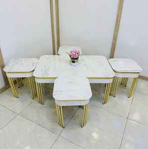 Table basse en métal convertible de style simple et moderne pour l'atelier de bureau à domicile ou les meubles de salon à usage de bar à domicile - Product Image 4