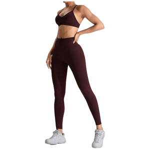 Conjunto de yoga transpirable Material sólido duradero con patrón a cuadros Gimnasio Fitness Ropa deportiva para entrenamiento y ropa de gimnasio - Product Image 4