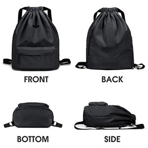 Sac d'école à cordon en polyester avec logo personnalisé et doublure en toile, sacs de sport à cordon pour usage extérieur, vente en gros avec OEM - Product Image 5