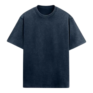 เสื้อยืดสีกรมท่าฟอกวินเทจไซส์ใหญ่กว่าเฮฟวี่เวทเสื้อยืดผ้าฝ้ายจางออกแบบโลโก้ได้ตามต้องการสำหรับผู้ชาย - Product Image 1