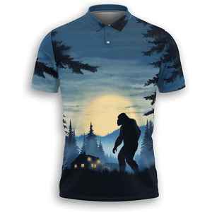 Men's Bigfoot Graphic Polo <b>Shirt</b> <b>Funny</b> Short Sleeve Casual Cotton Blend Custom Logo Printed Top - Product Image 3
