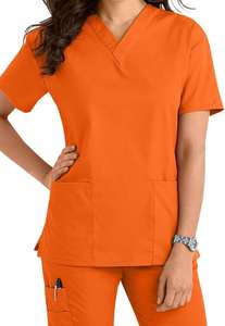 Sólido VNeck Top Enfermeras Médico Scrub con bolsillos Transpirable Antiarrugas Algodón Poliéster Scrub Uniforme de alta calidad en Pakistán - Product Image 3