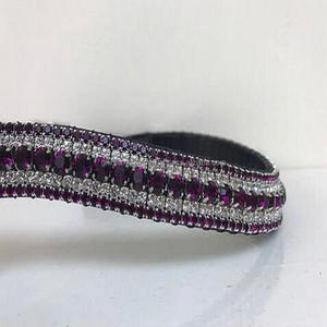 Personnalisé multicolore 5 rangées de cristaux Bling Strass chaîne en métal cuir cheval sourcil bande dans toutes les tailles et formes commande en gros - Product Image 6