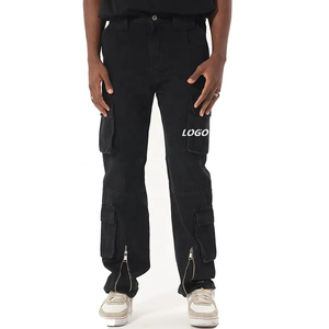 Oem Custom Logo Heavyweight Cotton Twill Ripstop Stacked Jeans <b>Trousers</b> Mens Multifunctional Pockets <b>Work</b> Baggy Cargo Pants - Product Image 3