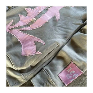 Survêtement pour homme à empiècement ourlet coupé et pantalon de jogging Ensemble survêtement évasé avec logo personnalisé et impression 3D graphique bouffante - Product Image 4