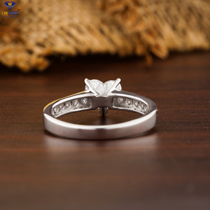 1.568 TDW Heart & Round Cut <b>Diamond</b> <b>Ring</b> 18k White Gold Bead Set Setting Cvd/Hpht <b>Diamond</b> Engagement <b>Ring</b> Lab Stone - Product Image 4
