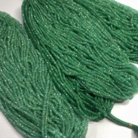 Perles de pierres précieuses en émeraude verte naturelle de Zambie, facettées en rondelles, 2 mm et 3 mm, pour la création de bijoux, certifiées IGI