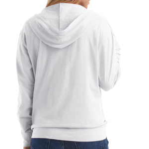 Sweat à capuche zippé pour femme avec logo personnalisé à la mode à manches longues en éponge française Sweat à capuche zippé à cordon de serrage sur le devant - Product Image 2