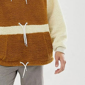 Sweat à capuche unisexe personnalisé 100% polyester polaire, basiques pour hommes, coton mélangé, surdimensionné, épaules tombantes, sherpa, sweats à capuche pour hommes - Product Image 5