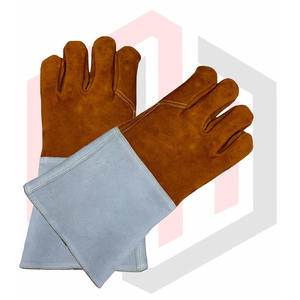 Guantes DE SEGURIDAD DE CUERO Partido de vaca de alta calidad Forro a prueba de calor para soldadores - Product Image 4