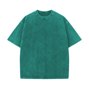 Vente en gros de coton de qualité supérieure t-shirts à épaules tombantes lavées à l'acide t-shirts à col rond pour hommes fabriqués au Bangladesh - Product Image 5
