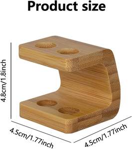 Porte-brosse à dents en bambou, support de rangement en bambou autoportant pour têtes de recharge 2/3/4, support de tête de brosse à dents électrique en bambou - Product Image 2