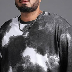 Camiseta de punto de gran tamaño para hombre de algodón 100% de alta calidad con logotipo impreso personalizado Camiseta de gran tamaño para hombre - Product Image 5