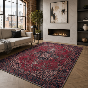 Netline Home Linked Patina Burgundy Vintage Washable <b>Rug</b> - Product Image 3