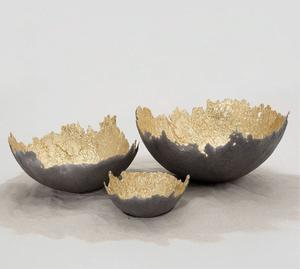 Bols à chocolat en aluminium texturé or Set de service métallique décoratif pour mariage et hôtels - Product Image 5