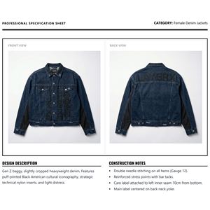 Custom Women's Heavyweight Denim Jacket 3D Puff Print Embossed Logo Distressed Vintage Wash Eco-Friendly Windproof Anti-Wrinkle - Product Image 6