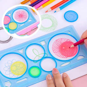 Spirographe Plastic Drawing Board <b>Set</b> for Kids <b>PC</b> Geometric Design Writing Tablet DIY Usage EN71 Certified Packaged in Box - Product Image 2
