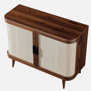 Berlin Solid Wood <b>Sideboard</b> in <b>Walnut</b> Finish for Living Room - Product Image 5