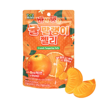 Bonbons gélifiés coréens aux saveurs de mandarine, 40g, double texture, boules de gelée croustillantes, sachet, température ambiante, best-seller