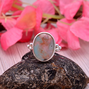 Christmas Gift 925 Sterling Silver Aquapraze 12x10mm Oval Uneven Gemstone Ring 3.32 Gms Handmade 925 Sterling Silver Finger Ring - Product Image 5
