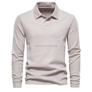 Polo de Manga Larga de Algodón Puro 2026 para Hombre, Primavera y Verano, Polo de Alta Gama, Polo Informal de Algodón Sólido para Hombre 2026 - Product Image 1