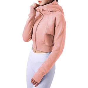 เสื้อฮู้ดแขนยาวผ้าฝ้าย100% สำหรับผู้หญิงเสื้อครอปมีฮู้ดแฟชั่นมาใหม่ - Product Image 4