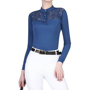 Uniforme de Equitación Transpirable de Poliéster, Camisa de Equitación Elástica y Elegante de Secado Rápido, Mangas Cortas, para Mujer, Nombre del Equipo OEM, Impermeable - Product Image 4