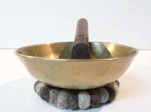 Antique Handmade Brass Tibetan High Finished Singing Bowl with <b>Wooden</b> <b>Stick</b> for Prayer Meditation - Product Image 4