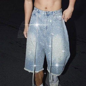 Offre Spéciale coton fait léger hommes strass Shorts respirant coupe ample meilleure vente Shorts pour hommes - Product Image 6