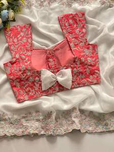 Ynf Tabby Soie Organza Sarees Collections De Mariage Collections De Fête En Gros Sarees Brodés Sarees De Soie - Product Image 4