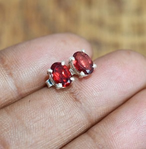 Boho Style 925 Sterling <b>Silver</b> <b>Drop</b> <b>Earrings</b> with Garnet Gemstone Handmade Jewelry for Women for Weddings Special Occasions - Product Image 2