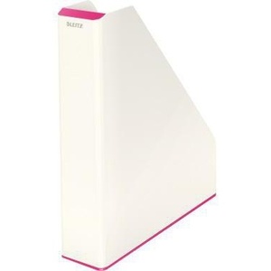 Leitz WOW Duo Standing <b>File</b> Holder 7.3 X 31.8 X 27.2 cm Pink/White Polystyrene for DIN A4 Magazines - Product Image 1