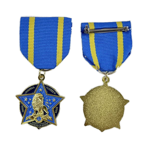 Médaille personnalisée en métal zinc plaqué or avec logo émaillé, badge à ruban court, forme d'ancre, Lions Club, impression UV 1 couleur, cadeau, moulage sous pression - Product Image 4