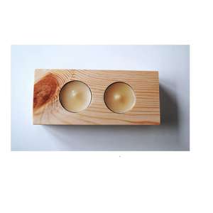 Portavelas de madera decorativo hecho a mano único, portavelas de estilo moderno de Color marrón para Decoración de mesa de boda - Product Image 3