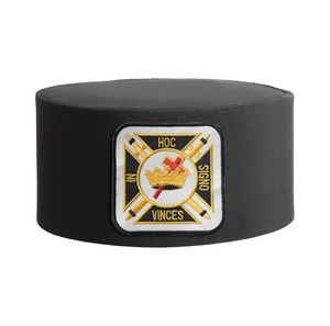 Gorro de Regalia de los Caballeros Templarios con Bordado Ceremonial Negro, Gorra con Corona y Bordado Dorado Premium, Uso Diario, Color Personalizable - Product Image 1