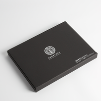Boîte postale de luxe en carton à fermeture éclair noire avec glissière à double face pour emballage de chaussettes avec doublure en éponge et logo personnalisé