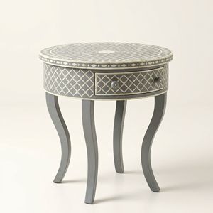 High Selling Luxury <b>grey</b> Bedside Table with Bone Inlay Design Traditional Home Furniture for Bedroom Living Room Designed India - Product Image 1