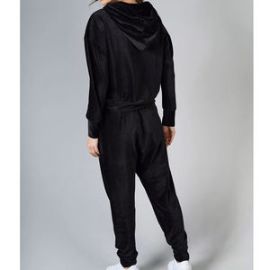 OEM velours femmes 100% coton pantalon de jogging sweat personnalisé 2 pièces hiver survêtement à capuche ensemble filles survêtement - Product Image 6