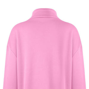 Sudadera de algodón polar suave y cómoda con media cremallera y cuello alto estampado para mujer, venta al por mayor - Product Image 3